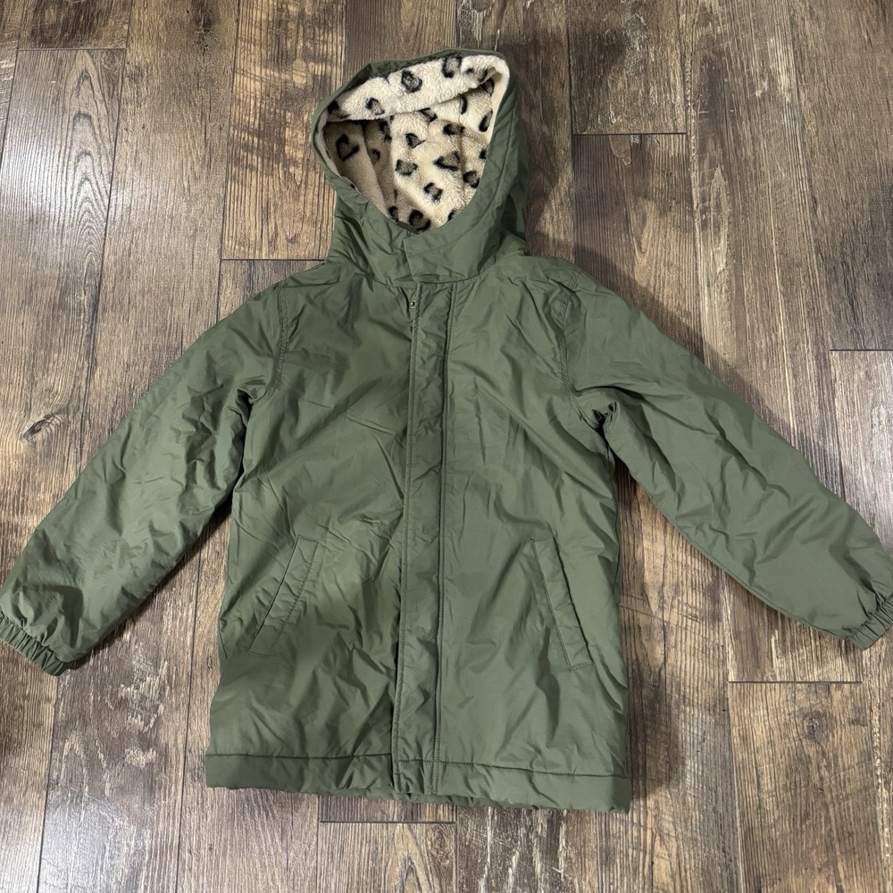 Youth Girls Youth Olive Green Winter Coat Jacket Outerwear- Size XL (14/16)